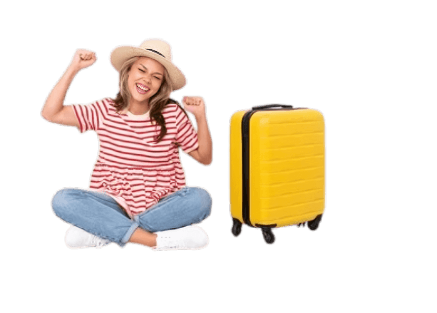 Young traveler girl illustration